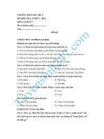 Đề kiểm tra 15 phút lớp 7 môn Sử học kì 1 - THCS Sơn Thủy