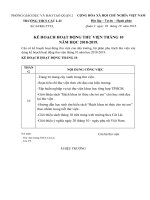 Kế hoạch Thư viện - Tháng 10 năm học 2018-2019.