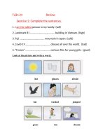 Nội dung học trực tuyến môn Tiếng Anh