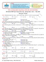 15.Đề thi thử THPT QG Chuyên Hạ Long - Quảng Ninh - Lần 1 – Năm 2018 (Giải chi tiết) File