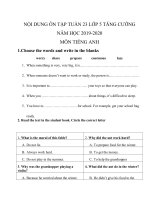 TUẦN 23 BÀI LUYỆN TẬP TIẾNG ANH KHỐI 5 UNIT 8 LESSON 3&4