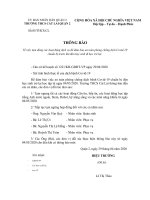 THÔNG BÁOVề việc tạm dừng các hoạt động dịch vụ để đảm bảo an toàn phòng chống dịch Covid-19 chuẩn bị trước khi đón học sinh đi học trở lại.