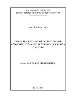 Giải pháp nâng cao chất lượng đội ngũ công chức, viên chức trên lĩnh vực văn hóa ở Hà Tĩnh