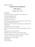 NOI DUNG ÔN TẬP HỌC KÌ 1 ĐỊA 7