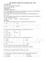 NỘI DUNG ÔN TẬP KIỂM TRA HỌC KỲ II NĂM HỌC 2019-2020