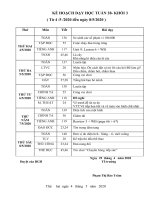 Kế hoạch dạy học trực tuyến lớp 3 - Tuần 28.