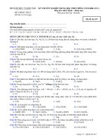Đề thi tốt nghiệp THPT Quốc Gia môn Hóa học phân ban 2007-2008 lần 2 mã đề 247 - Học Toàn Tập
