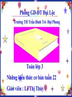 Bài giảng môn Toán lớp 3-Tuần 22-Cô Giáo Lê Thị Thúy minh họa - Website Trường Tiểu Học Trần Đình Tri - Đại Lộc - Quảng Nam