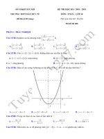 Đề thi kì 1 môn Toán lớp 10 THPT Đào Duy Từ 2019 - 2020 (có đáp án)