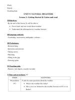 UNIT 9: NATURAL DISASTERSLesson 1: Getting Started & Listen and read