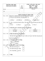 Đề thi giữa kì 2 môn Toán lớp 4 năm 2019 - TH Trần Quang Khải