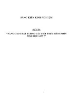 skkn NÂNG CAO CHẤT LƢỢNG CÁC TIẾT THỰC HÀNH MÔN SINH HỌC LỚP 7