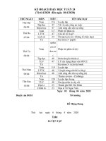 Kế hoạch dạy học trực tuyến lớp 4 - Tuần 24