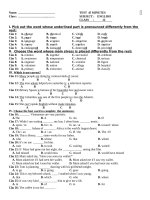 Download Đề kiểm tra 45 phút tiếng anh 12 - lần 2