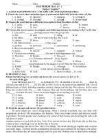 KT 1 tiết số 03-Anh 7 (2018-2019) - Website Trường THCS Phan Bội Châu - Đại Lộc - Quảng Nam