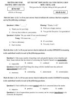 Đề thi thử THPT Tiếng anh trường THPT chuyên đại học Vinh 2019 lần 1 - Học Toàn Tập