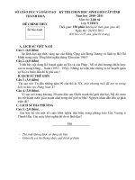 Đề thi HSG Lịch sử lớp 9, sở GD&ĐT Thanh Hóa 2010-2011 - Học Toàn Tập