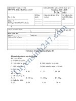 Đề thi học kì 1 lớp 3 môn Toán năm 2018 - TH&THCS Gia Luận