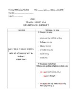 Nội dung học tuần 24: môn tiếng Anh (Khối Năm)