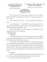 KẾ HOẠCH  KIỂM TRA NỘI BỘ NĂM HỌC 2019 – 2020