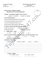 Đề thi giữa học kì I lớp 4 môn Toán năm 2018 - Tiểu học số 1 Ba Đồn