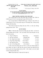 QUYẾT ĐỊNHVề việc thành lập Ban chỉ đạo hoạt động Giáo dục NGLL và Giáo dục Hướng nghiệp năm học 2020 - 2021