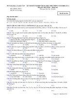 Đề thi tốt nghiệp THPT Quốc Gia môn Hóa học phân ban 2007-2008 lần 2 mã đề 954 - Học Toàn Tập