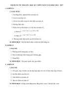 NỘI DUNG ÔN TẬP GIỮA HK I MÔN TOÁN NĂM HỌC 2016-2017