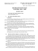 KẾ HOẠCH CÁ NHÂN NĂM HỌC 2019 - 2020