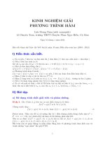 Những kinh nghiệm thường gặp khi giải phương trình hàm