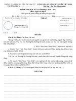 Đề và Hướng dẫn chấm kiểm tra học kỳ I  môn Ngữ văn 6 năm học 2016 - 2017