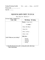 Nội dung học tuần 24: môn tiếng Anh (Khối Ba)