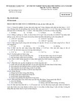 Đề thi tốt nghiệp THPT Quốc Gia môn Vật lí PB 2006-2007 lần 2 mã đề 601 - Học Toàn Tập