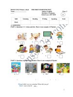 Đề thi học kì 1 lớp 5 môn Tiếng Anh năm 2018 - Tiểu học Đội Cung