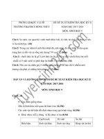 Đề kiểm tra giữa kì 2  lớp 9 môn Sinh - THCS Hồng Thủy