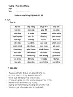 PHIẾU ÔN TẬP – LỚP 1 (GIAI ĐOẠN TỪ TUẦN 19 ĐẾN 27)