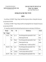 KẾ HOẠCH  DẠY HỌC TRỰC TUYẾN