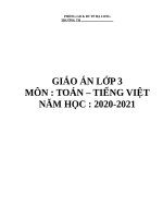 GIÁO án môn TOÁN   TIẾNG VIỆT lớp 3