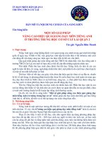 MỘT SỐ GIẢI PHÁP NÂNG CAO HIỆU QUẢ GIẢNG DẠY MÔN TIẾNG ANH, Ở TRƯỜNG TRUNG HỌC CƠ SỞ CÁT LÁI QUẬN 2