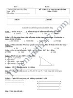 Đề kiểm tra giữa học kỳ 1 môn Toán lớp 4 năm 2018 - Tiểu học Kim Đồng