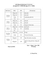 Kế hoạch dạy học trực tuyến lớp 1 - Tuần 24