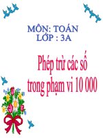 Toán tuần 21 Phép trừ các số trong phạm vi 10000