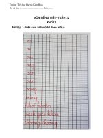 Bài tập thực hành tuần 22 cho học sinh lớp 1 trong thời gian nghỉ dịch bệnh Covid- 19.