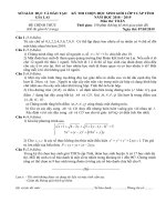 ĐỀ THI CHỌN HỌC SINH GIỎI LỚP 9 CẤP TỈNH NĂM HỌC 2018-2019 - MÔN TOÁN