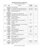 Kế hoạch giảng dạy lớp Hai 6