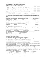 THAM KHẢO MỘT SỐ ĐỀ ÔN THI HK2 - NĂM HỌC 2017- 2018 (MÔN ANH VĂN KHỐI 7)