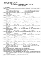 Đề cương thi kiểm tra giữa học kì 1 môn vật lí lớp 9, trường THCS Phước Nguyên, TP Bà Rịa, Tỉnh Bà Rịa Vũng Tàu 2020-2021 - Học Toàn Tập