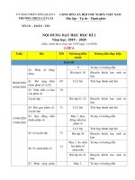 KẾ HOACH GIẢNG DẠY CÁ NHÂN MÔN TOÁN HKII NĂM  2019-2020