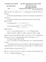 Đề thi vào lớp 10 chuyên Toán tỉnh Quảng Bình niên khóa 2019-2020 - Học Toàn Tập