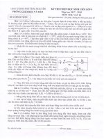 Đề thi HSG Vật lí lớp 9 cấp huyện TP Thái Nguyên, tỉnh Thái Nguyên 2017-2018 - Học Toàn Tập